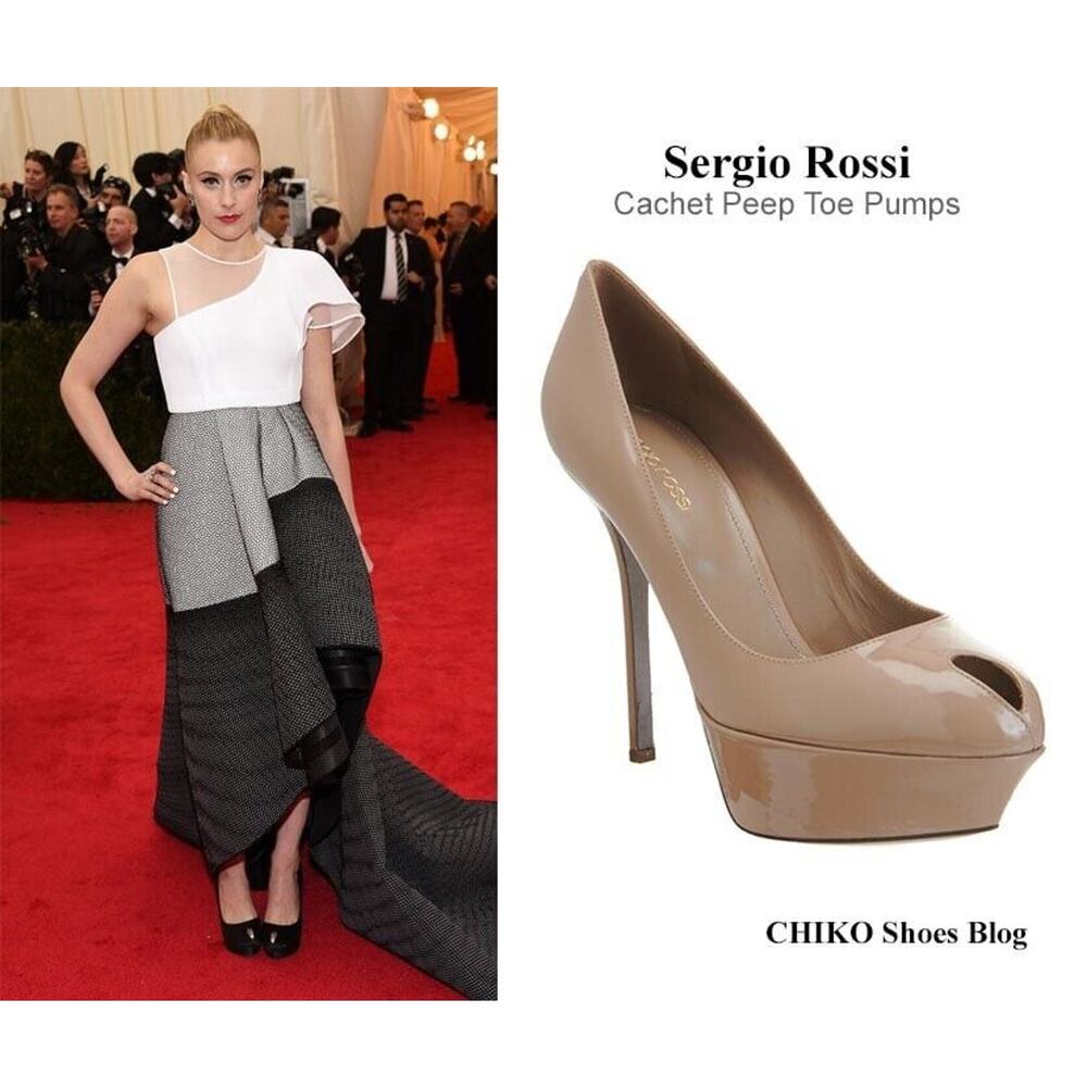 Sergio Rossi Pump Cachet Red Peep Patent Leather Platform Slingback Slim… - Picture 11 of 12